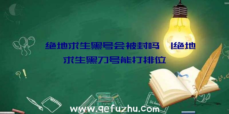 「绝地求生黑号会被封吗」|绝地求生黑刀号能打排位嘛